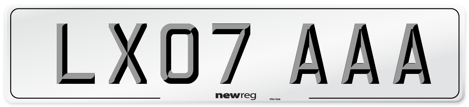 LX07 AAA Number Plate from New Reg